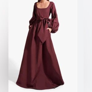 Staud Oyster Belted Maxi dress NWT